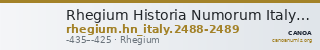 Rhegium Historia Numorum Italy 2488-2489 — CANOA