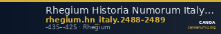 Rhegium Historia Numorum Italy 2488-2489 — CANOA