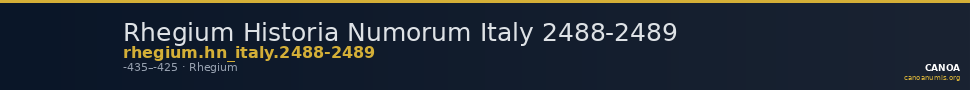 Rhegium Historia Numorum Italy 2488-2489 — CANOA