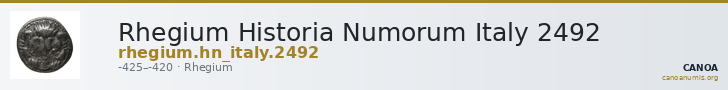 Rhegium Historia Numorum Italy 2492 — CANOA