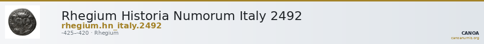 Rhegium Historia Numorum Italy 2492 — CANOA