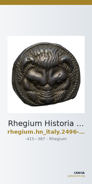 Rhegium Historia Numorum Italy 2496-2497 — CANOA