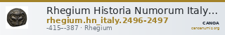 Rhegium Historia Numorum Italy 2496-2497 — CANOA