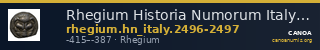 Rhegium Historia Numorum Italy 2496-2497 — CANOA