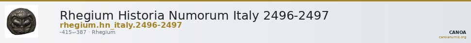 Rhegium Historia Numorum Italy 2496-2497 — CANOA