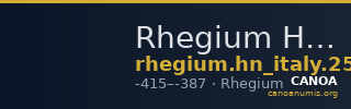 Rhegium Historia Numorum Italy 2500 — CANOA