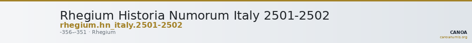 Rhegium Historia Numorum Italy 2501-2502 — CANOA