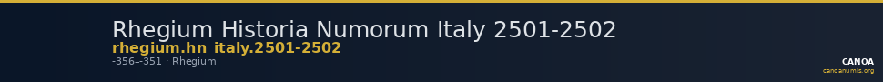 Rhegium Historia Numorum Italy 2501-2502 — CANOA