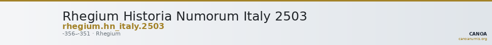 Rhegium Historia Numorum Italy 2503 — CANOA