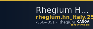 Rhegium Historia Numorum Italy 2505 — CANOA