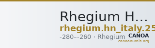Rhegium Historia Numorum Italy 2508 — CANOA