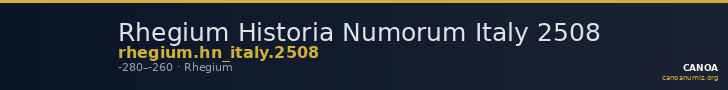 Rhegium Historia Numorum Italy 2508 — CANOA