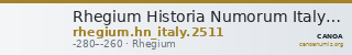 Rhegium Historia Numorum Italy 2511 — CANOA