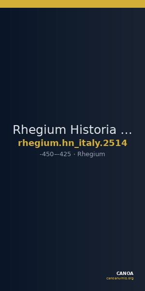 Rhegium Historia Numorum Italy 2514 — CANOA