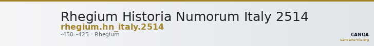 Rhegium Historia Numorum Italy 2514 — CANOA