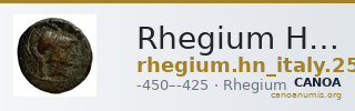 Rhegium Historia Numorum Italy 2517 — CANOA