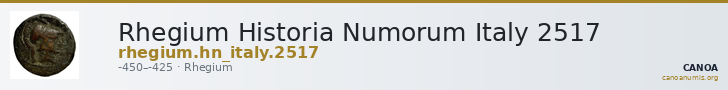 Rhegium Historia Numorum Italy 2517 — CANOA