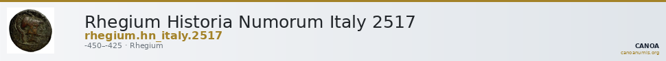Rhegium Historia Numorum Italy 2517 — CANOA