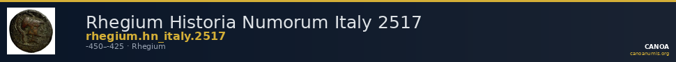 Rhegium Historia Numorum Italy 2517 — CANOA