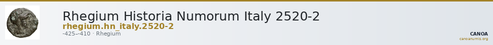 Rhegium Historia Numorum Italy 2520-2 — CANOA