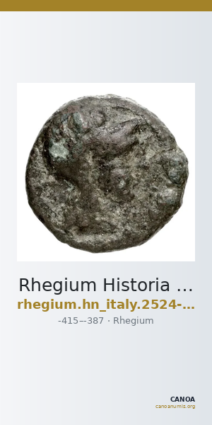 Rhegium Historia Numorum Italy 2524-2528 — CANOA