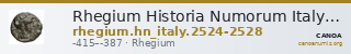 Rhegium Historia Numorum Italy 2524-2528 — CANOA
