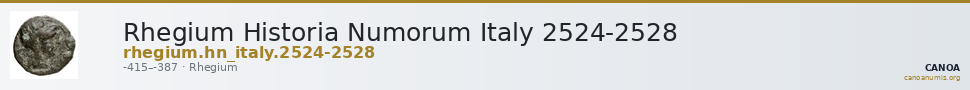 Rhegium Historia Numorum Italy 2524-2528 — CANOA