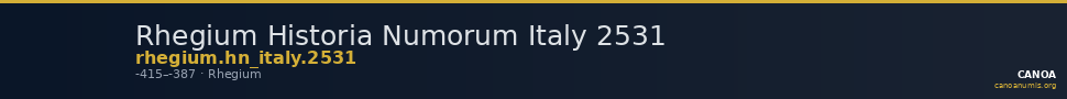 Rhegium Historia Numorum Italy 2531 — CANOA