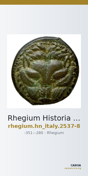 Rhegium Historia Numorum Italy 2537-8 — CANOA