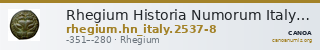 Rhegium Historia Numorum Italy 2537-8 — CANOA