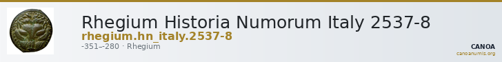 Rhegium Historia Numorum Italy 2537-8 — CANOA