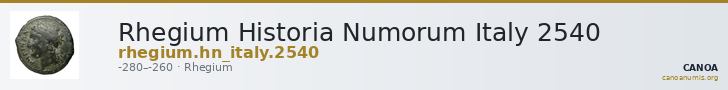 Rhegium Historia Numorum Italy 2540 — CANOA