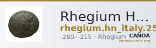 Rhegium Historia Numorum Italy 2542 — CANOA