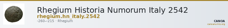 Rhegium Historia Numorum Italy 2542 — CANOA