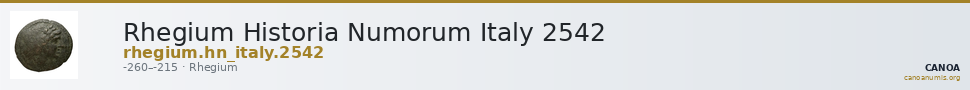 Rhegium Historia Numorum Italy 2542 — CANOA