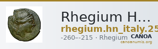 Rhegium Historia Numorum Italy 2544 — CANOA