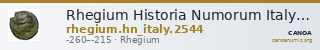 Rhegium Historia Numorum Italy 2544 — CANOA