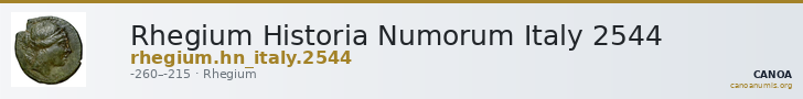 Rhegium Historia Numorum Italy 2544 — CANOA