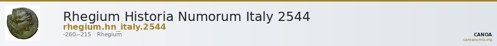 Rhegium Historia Numorum Italy 2544 — CANOA