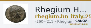 Rhegium Historia Numorum Italy 2545 — CANOA