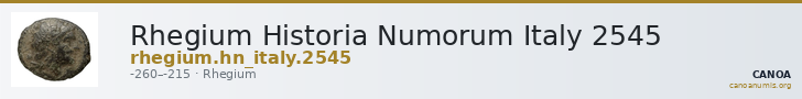 Rhegium Historia Numorum Italy 2545 — CANOA