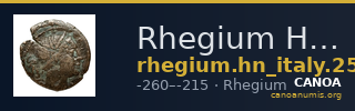 Rhegium Historia Numorum Italy 2546 — CANOA