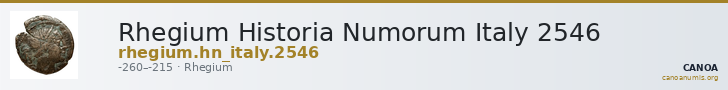 Rhegium Historia Numorum Italy 2546 — CANOA