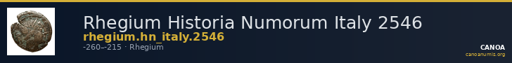 Rhegium Historia Numorum Italy 2546 — CANOA