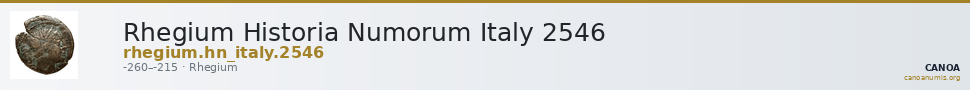 Rhegium Historia Numorum Italy 2546 — CANOA
