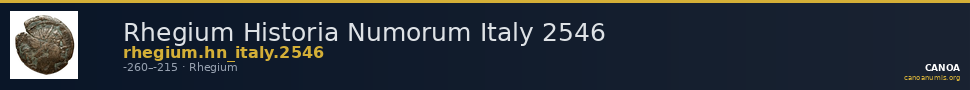 Rhegium Historia Numorum Italy 2546 — CANOA