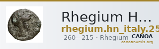 Rhegium Historia Numorum Italy 2547 — CANOA