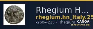 Rhegium Historia Numorum Italy 2547 — CANOA