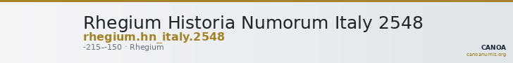 Rhegium Historia Numorum Italy 2548 — CANOA