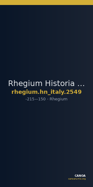 Rhegium Historia Numorum Italy 2549 — CANOA